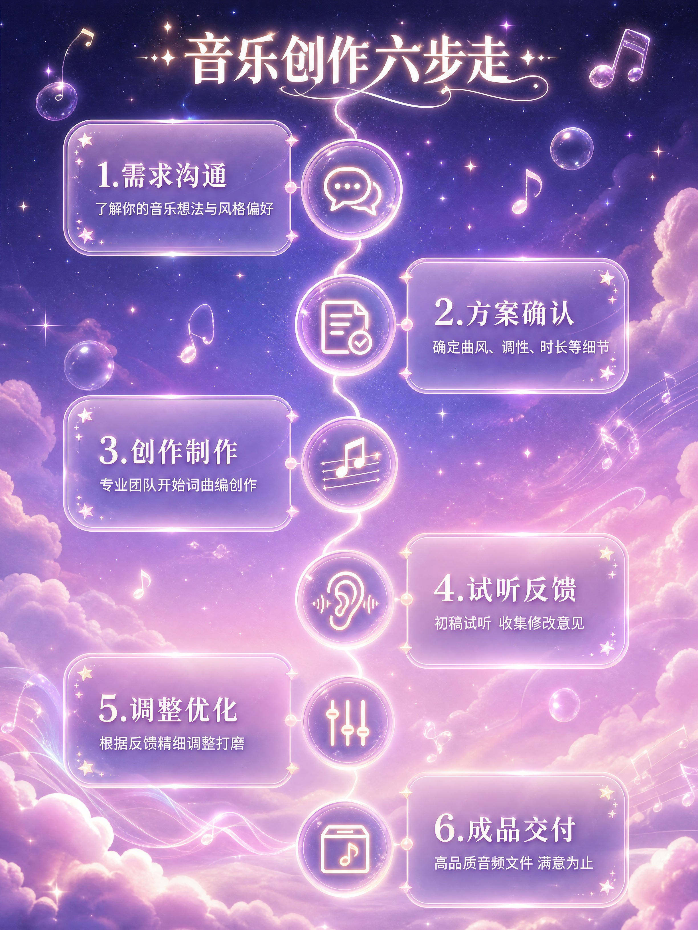 [商品] 音乐制作服务详情页第3张-创作流程展示；服务内容：音… - 图片创意预览