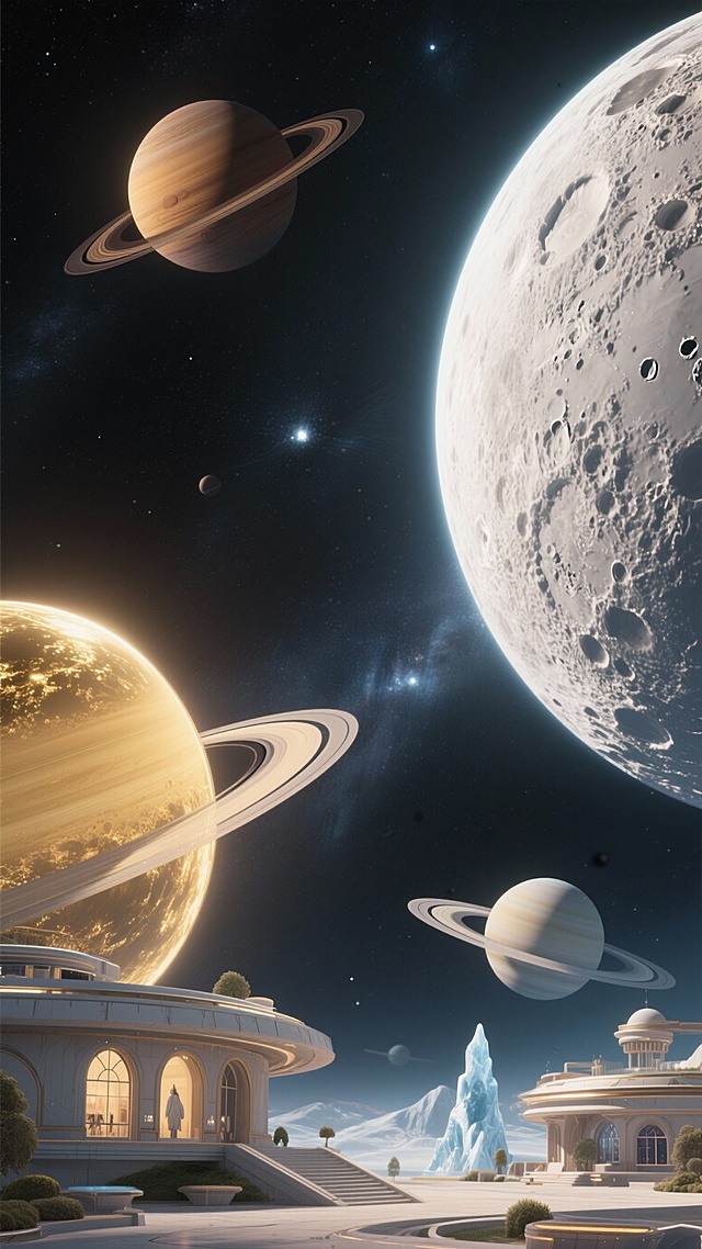 帮我生成20张关于月亮或者星球的图片