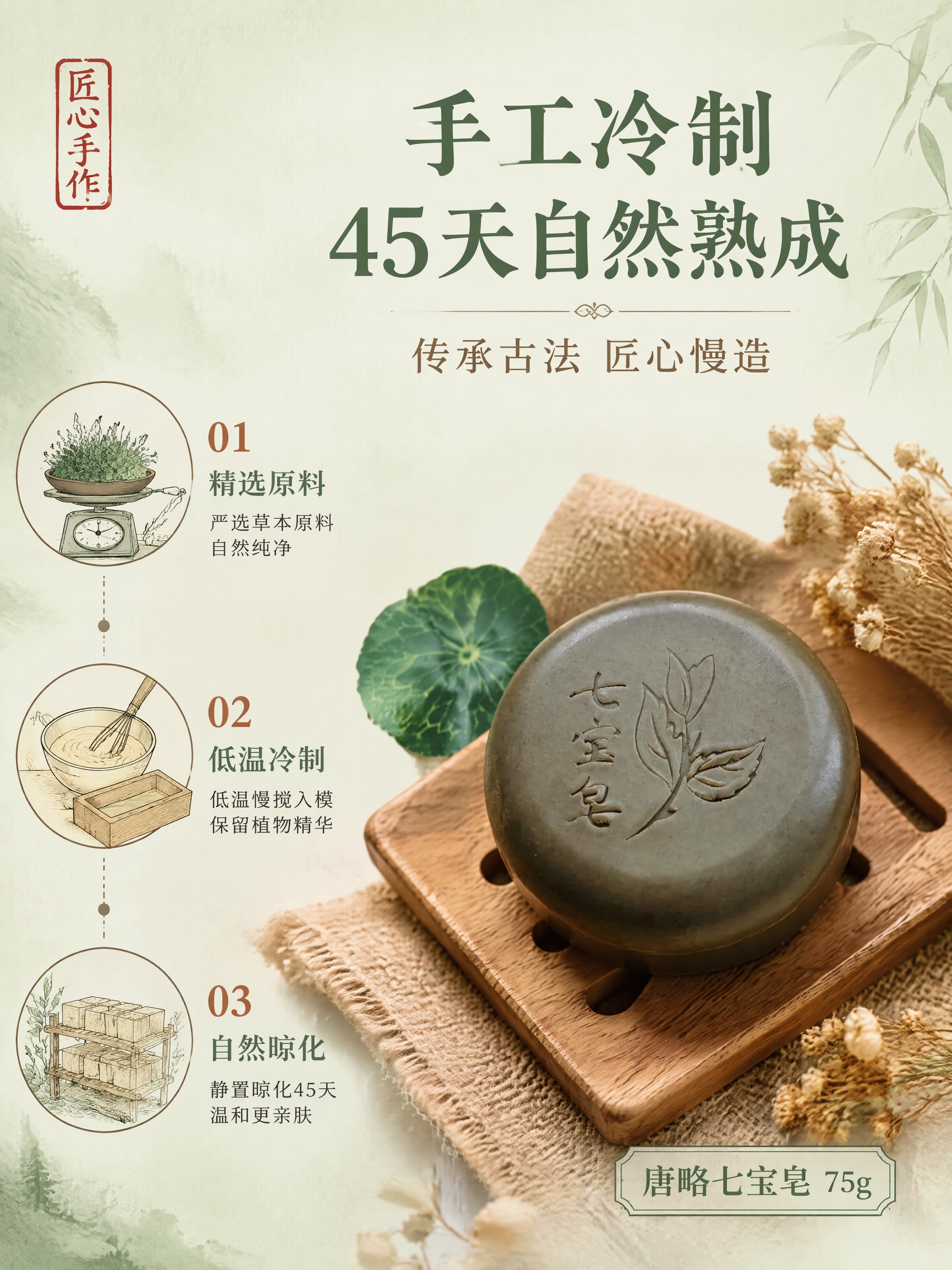 [第5张] 手工冷制工艺页-匠心制作工艺展示。本张使用【图3】… - 图片创意预览