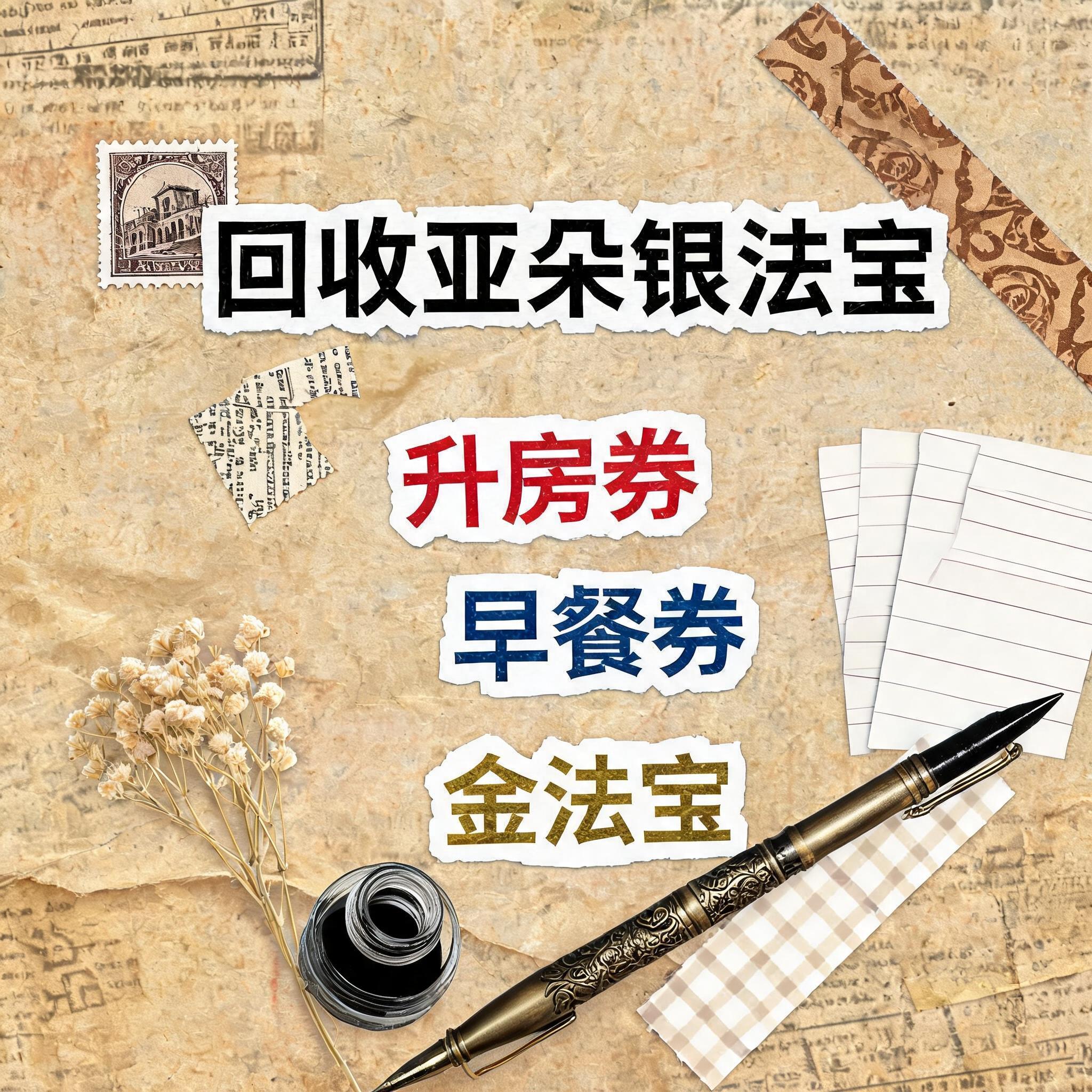 小红书大字封面，复古手账拼贴风格，参考图风格，主题文字为"回收… - 图片创意预览