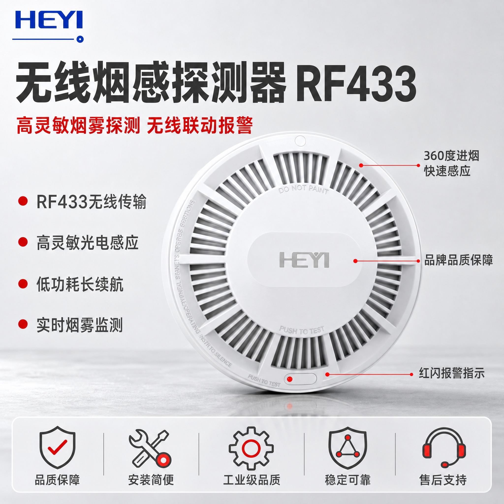 [主图-1] 首图点击率图，主题为无线烟感探测器RF433专业… - 图片创意预览