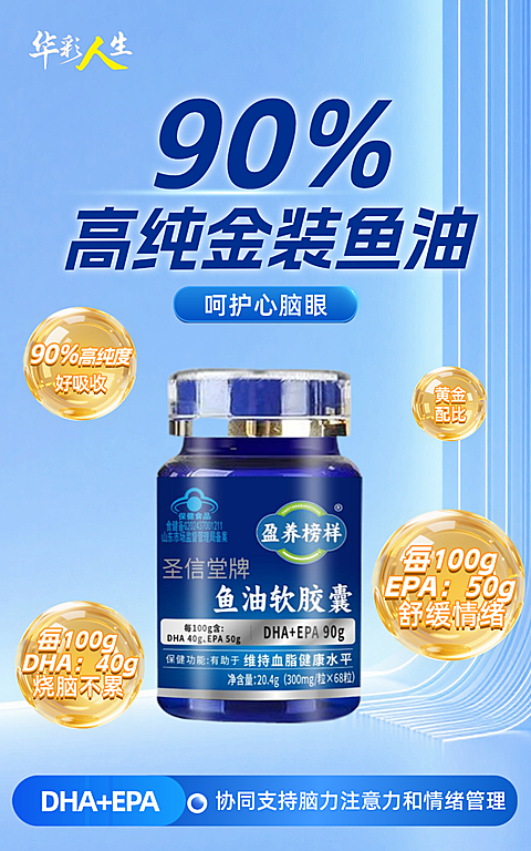 保健品鱼油产品电商海报