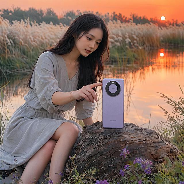 「图片1」 这是一部 华为mate 60pro 手机  帮我生成6张使用场景图片  在户外 拍摄照片风景