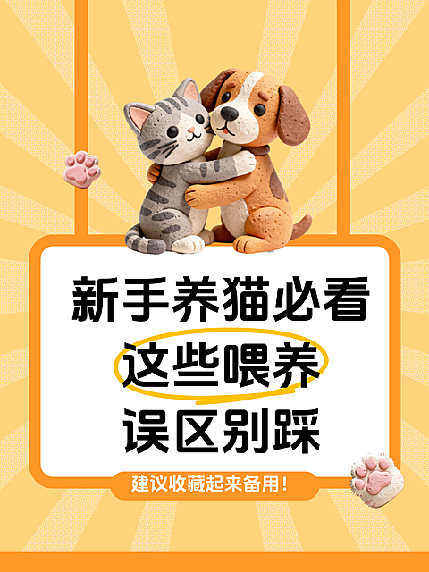 新手养宠猫咪狗狗喂养指南避坑指南小红书封面