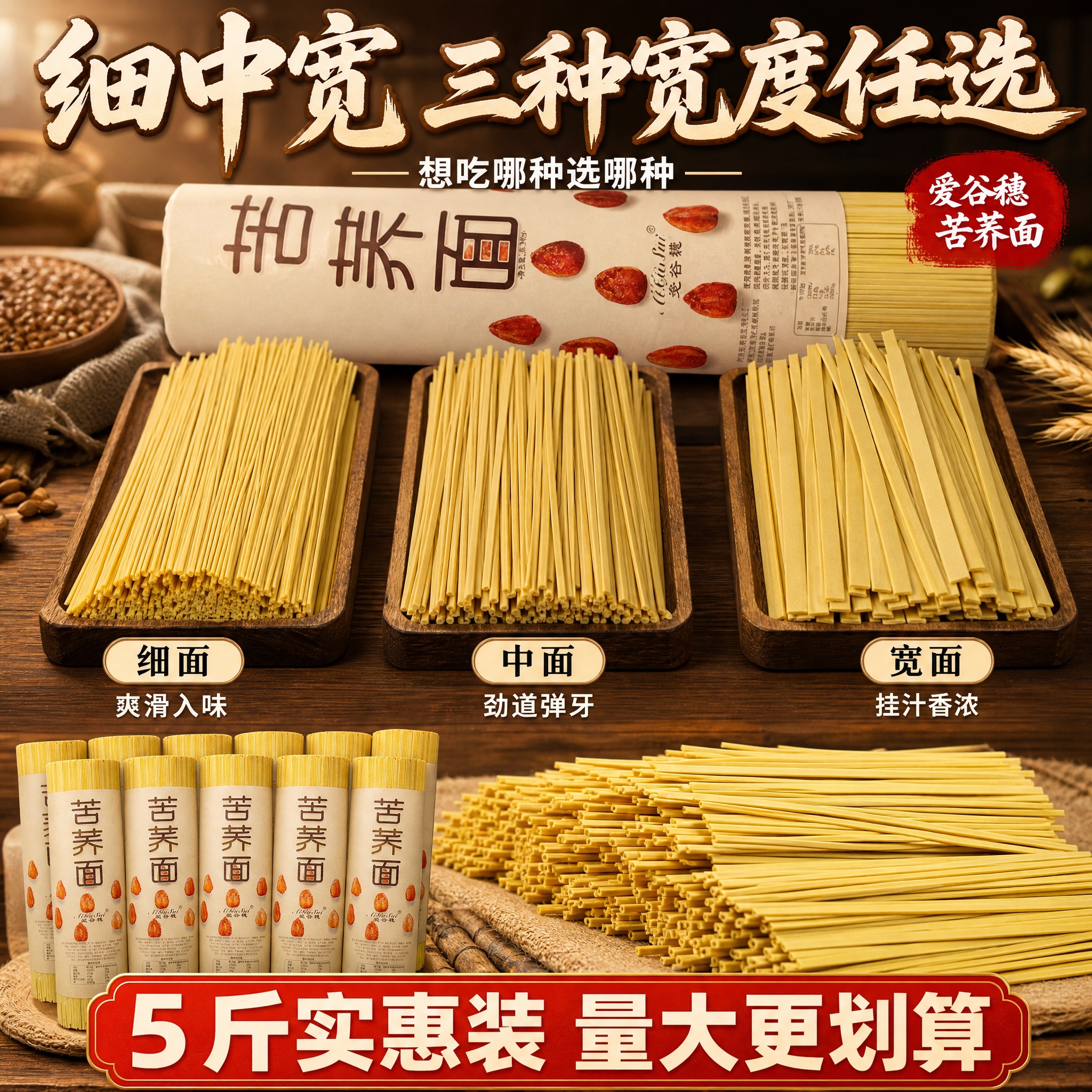 [主图-4] 规格与宽度选择，主题：细中宽 三种宽度任选 5斤… - 图片创意预览