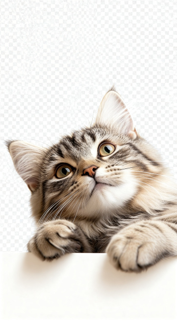 将图片上的猫咪抠出来，保留猫咪主体，设置背景为透明底，输出高清大图4K画质预览效果