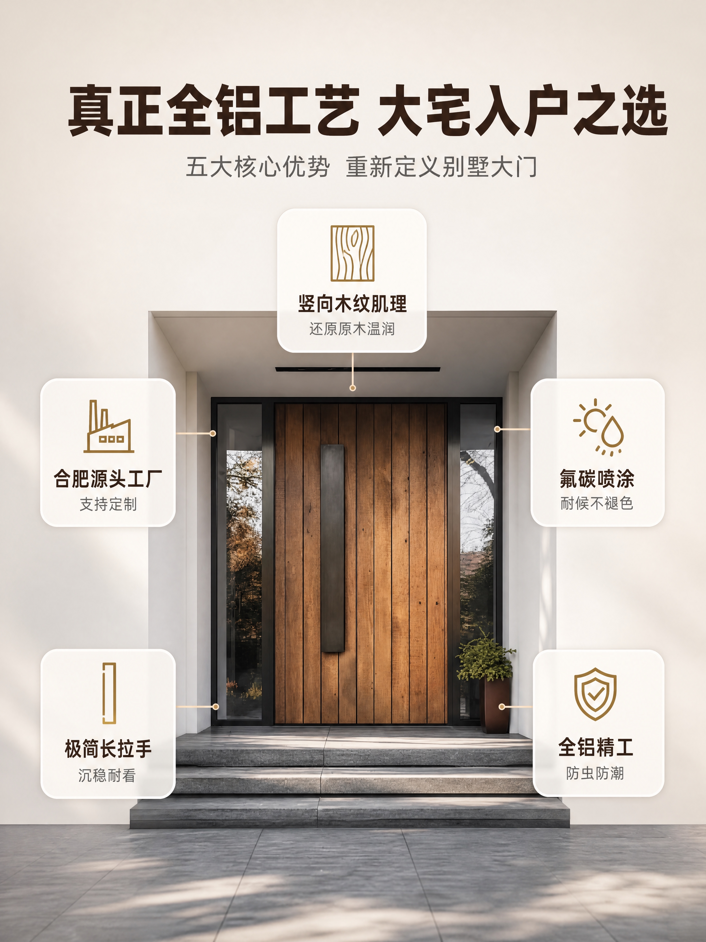 [商品] 使用【图1】臻尚铂门竖条木纹全铝别墅入户大门；保留全… - 图片创意预览