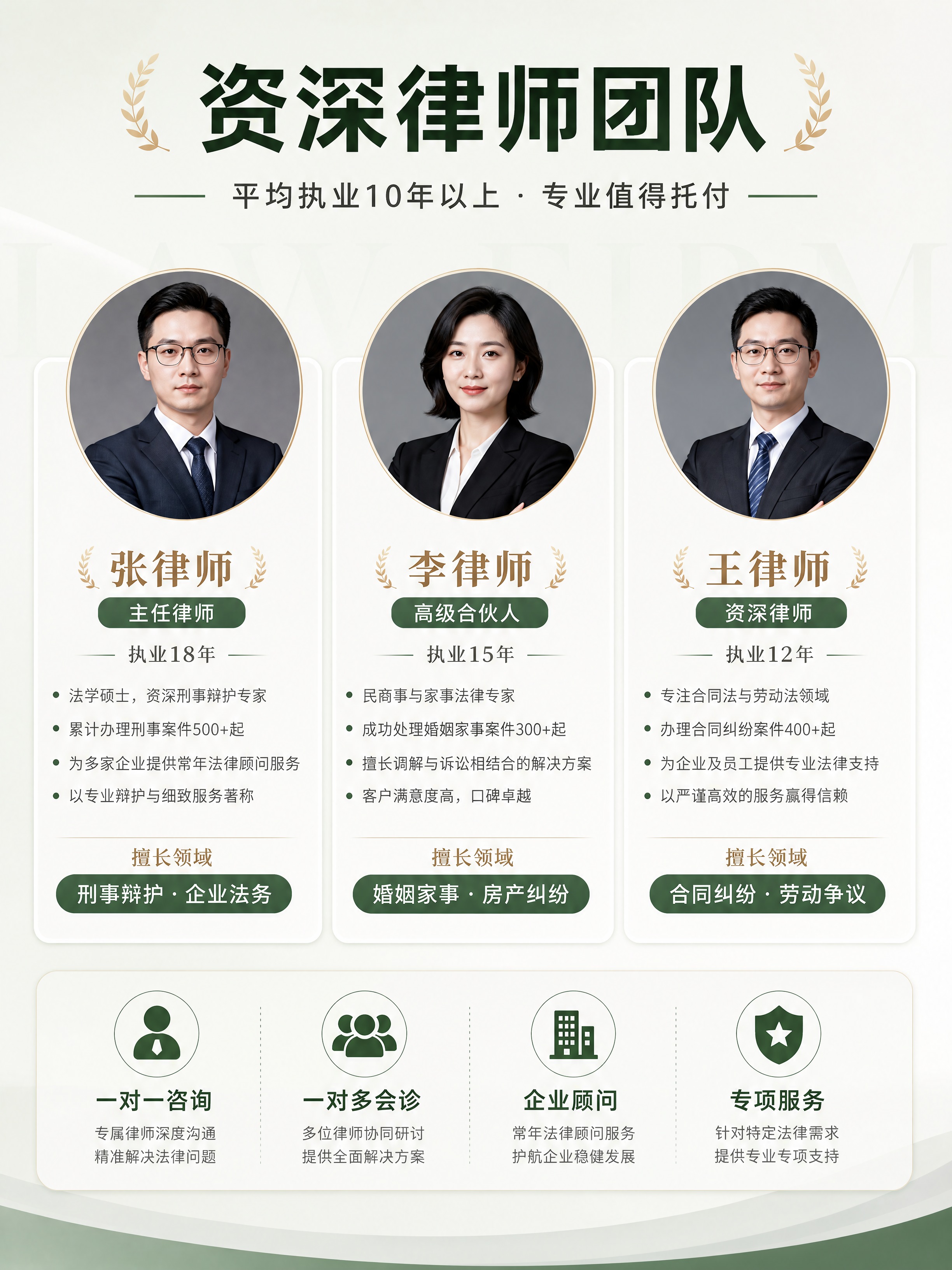 [商品] 律师事务所品牌详情页第5张-资深律师团队；无实物商品… - 图片创意预览