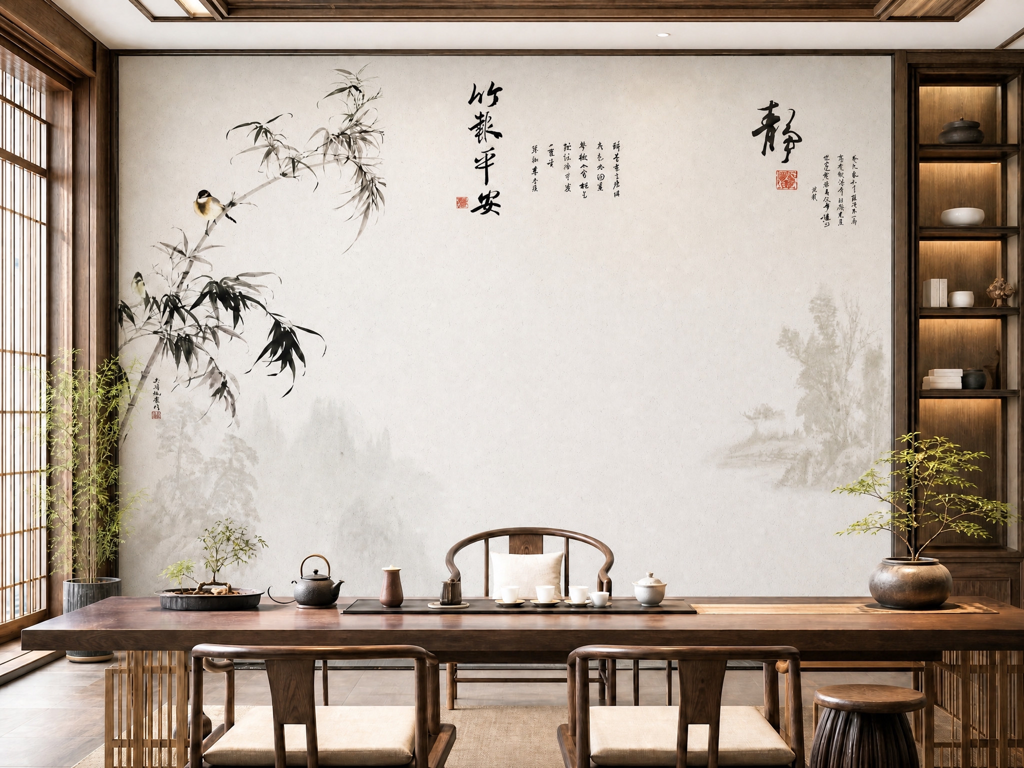 提高整张图的整体亮度，让画面更明亮通透；同时提高背景墙图案的色… - 图片创意预览