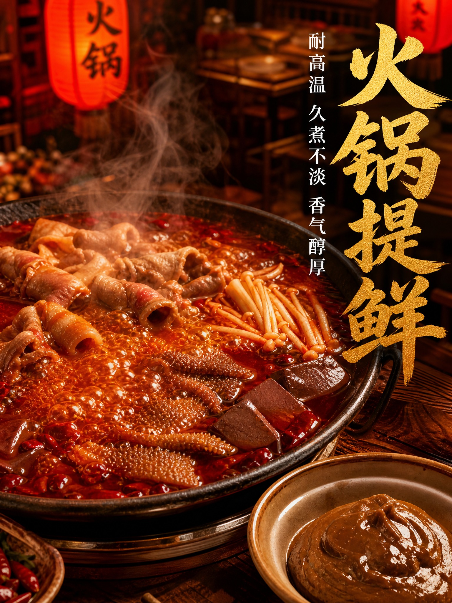 暖调市井餐饮商用风格，真实美食摄影，无人物，无AI感，有食欲。… - 图片创意预览