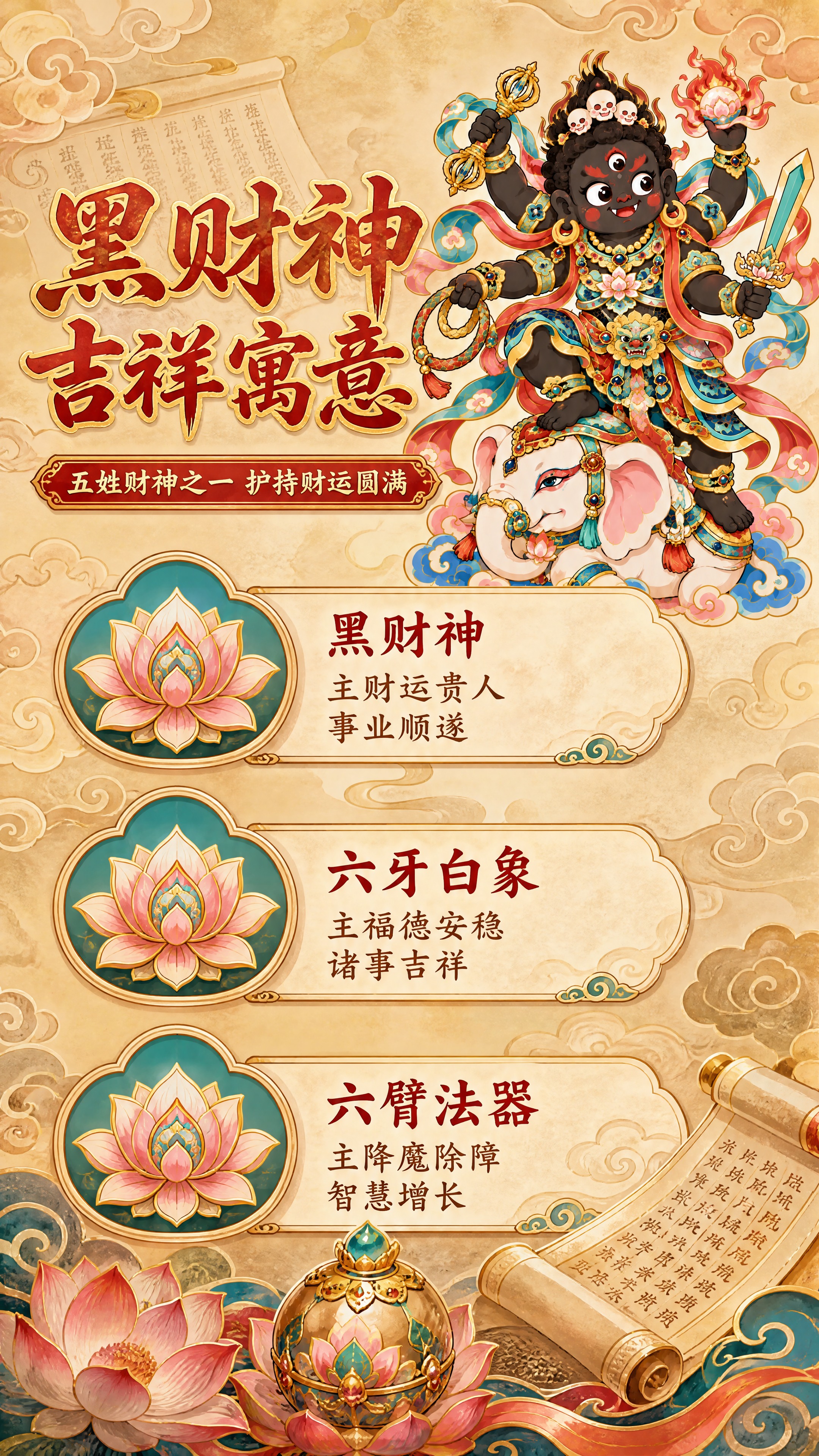 [商品] 使用【图1】Q版黑财神骑白象国潮装饰画；保留完整造型… - 图片创意预览