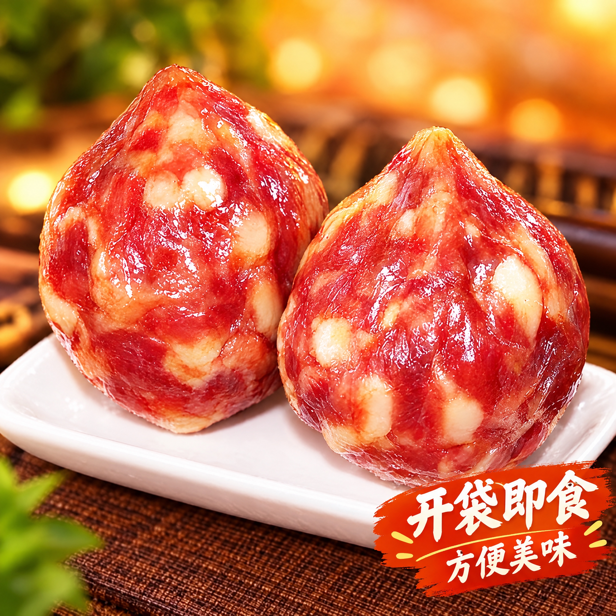 香肚电商详情图，1:1正方形构图，香肚产品占据画面大面积，保持… - 图片创意预览