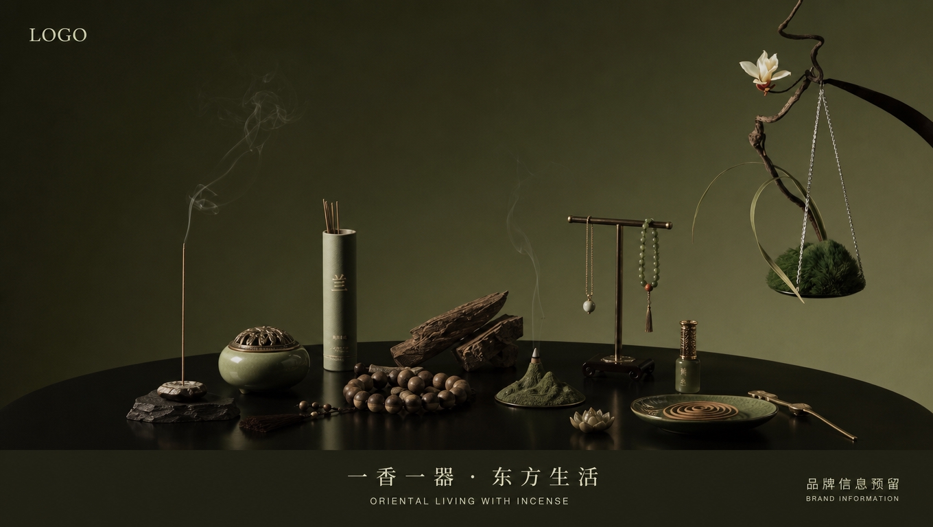 [商品] 全系列生活方式整合收尾页，参考【图1】东方墨兰风格。… - 图片创意预览