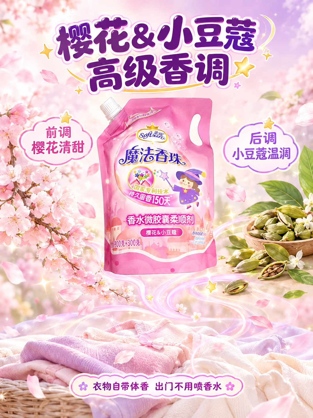 [主图-3] 香调与使用体验 樱花小豆蔻香氛展示 [统一基调]… - 图片创意预览