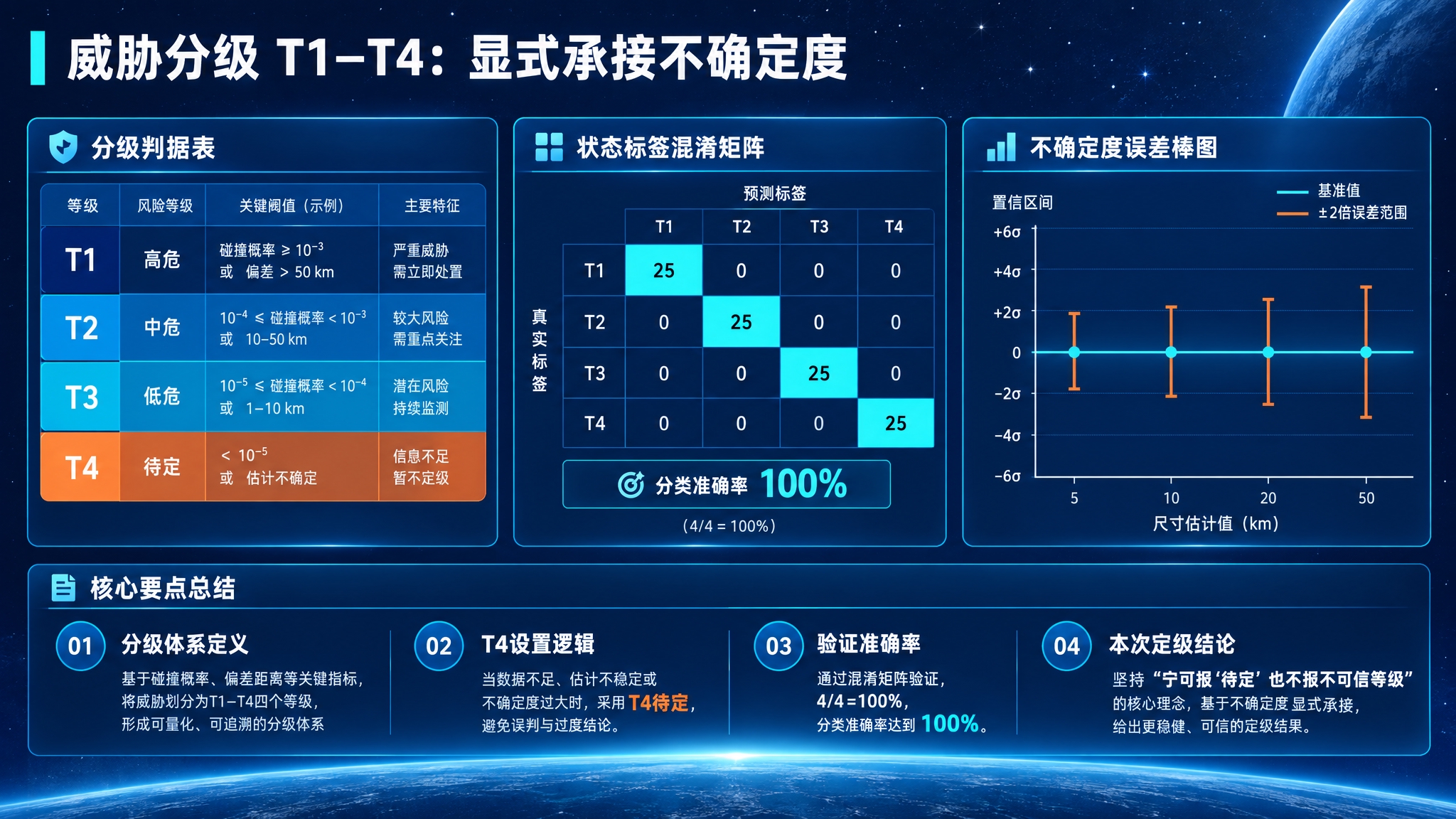 生成一张16:9宽屏科创比赛答辩PPT页面，页面主题为“威胁分… - 图片创意预览