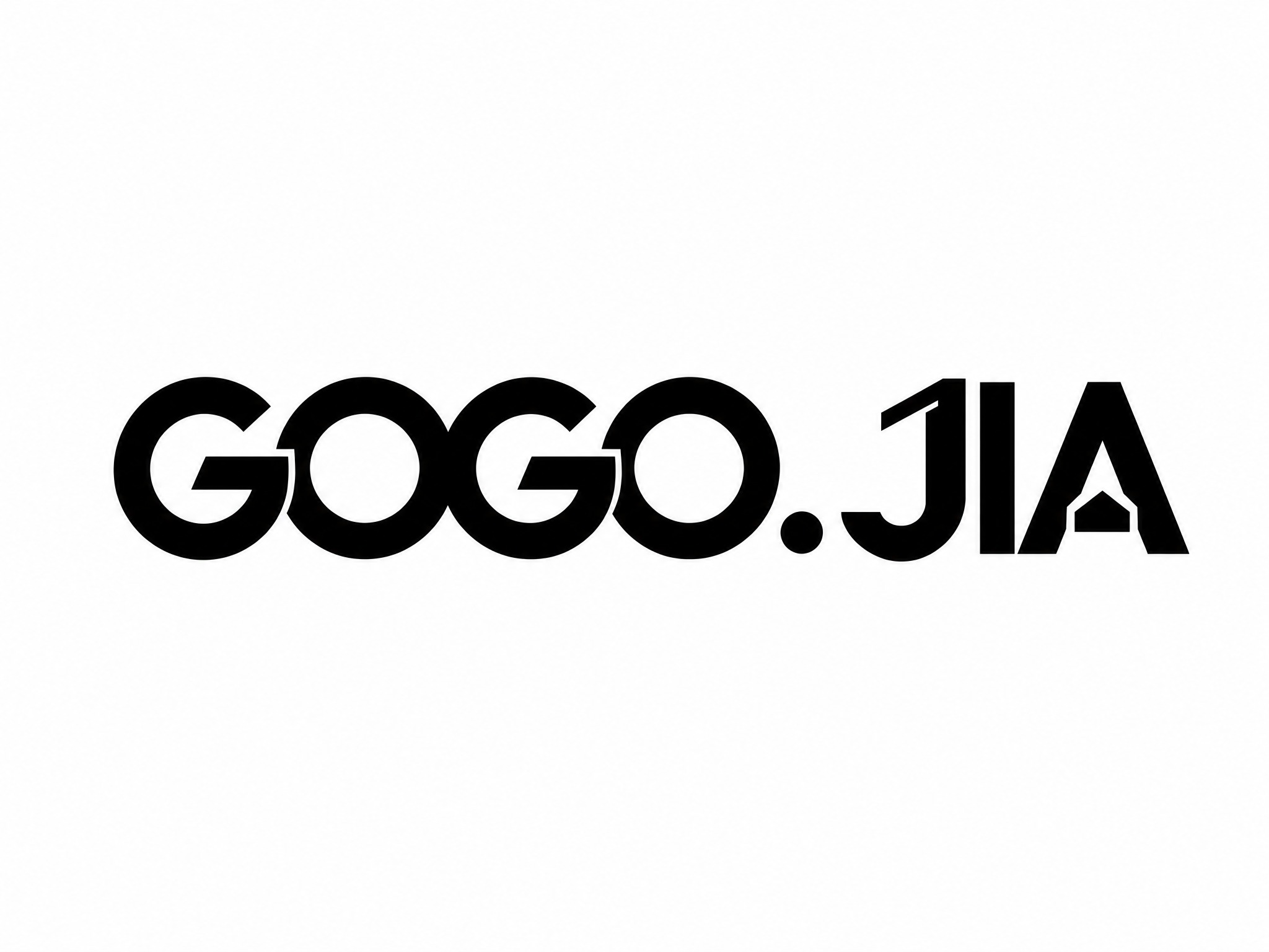 干净的纯白色背景。平面logo设计，"GOGO. JIA"文字… - 图片创意预览