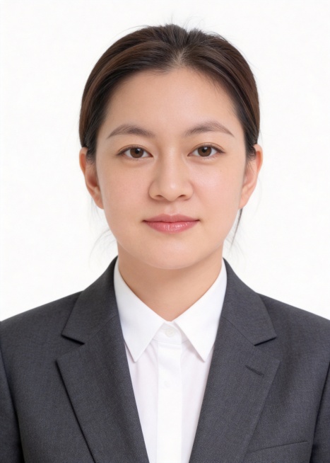 保留第一张图中人物脸型、五官、年龄特征生成标准样式纯正面证件照;补全头顶发际线，自然填充头发，保持发型自然协调；人物主体严格居中,头部大小与位置严格对齐第二张图,双肩水平平衡,面部中轴线对齐画面中心,预览效果