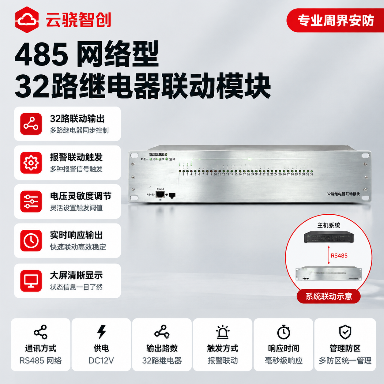 「图片1」产品名称：【485/网络型】32路继电器联动模块 左… - 图片创意预览