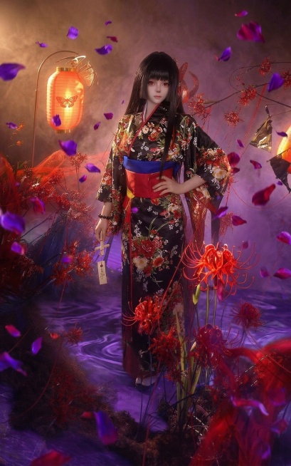 增加飞舞的紫红色花瓣，蓝色水的区域变成神秘的紫色预览效果