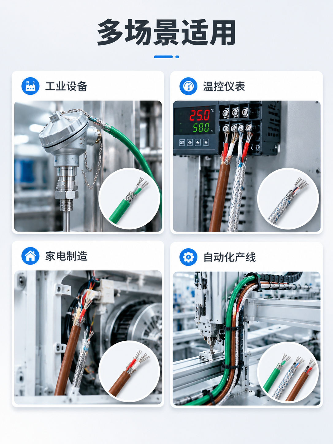[商品] 使用【图1】中的3款代表性线缆（绿色屏蔽线、银灰编织… - 图片创意预览