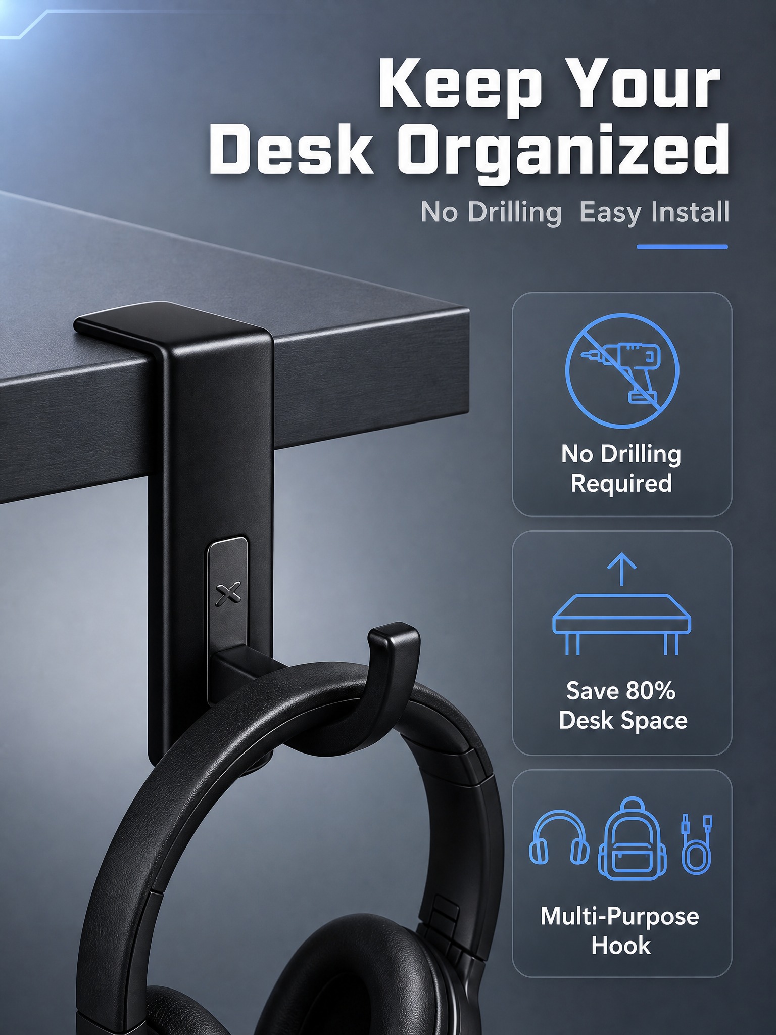 [主图-2] Headphone Hanger Hook 4-… - 图片创意预览