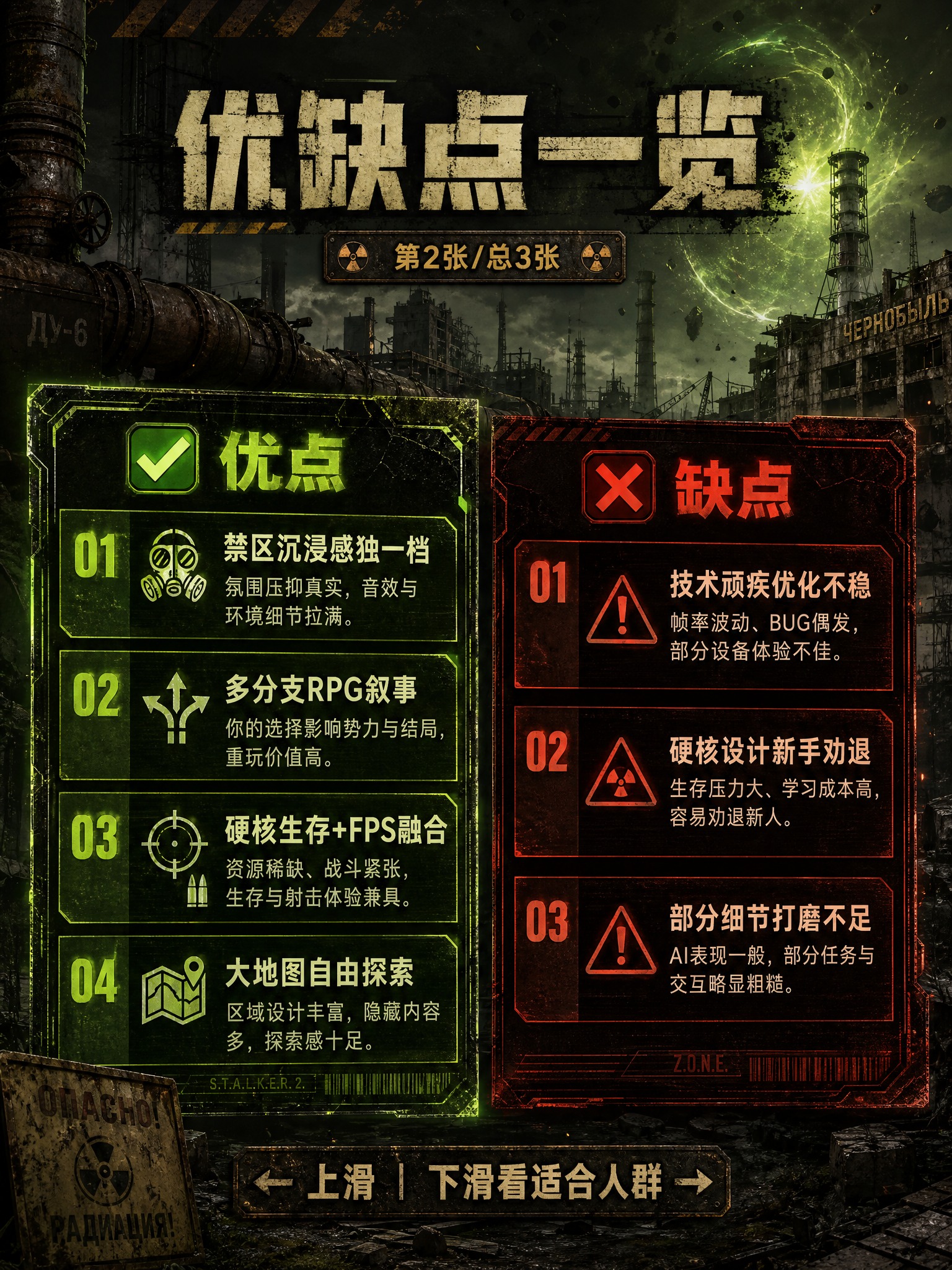 一张游戏简评海报（第2张/总3张），3:4竖版比例，废土科幻风… - 图片创意预览