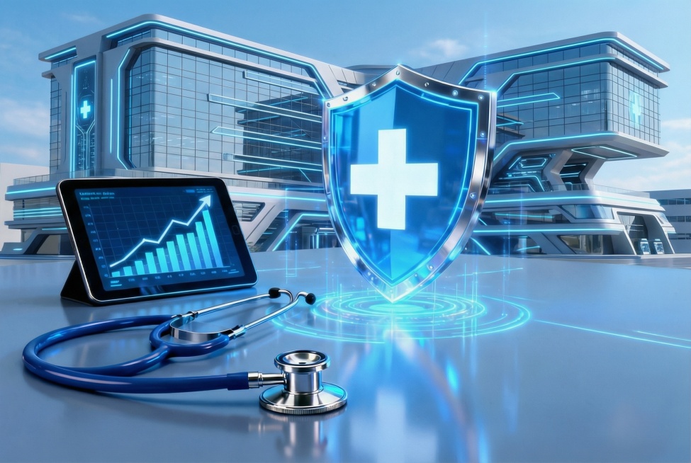 简化背景，变成有科技感外观的医院预览效果