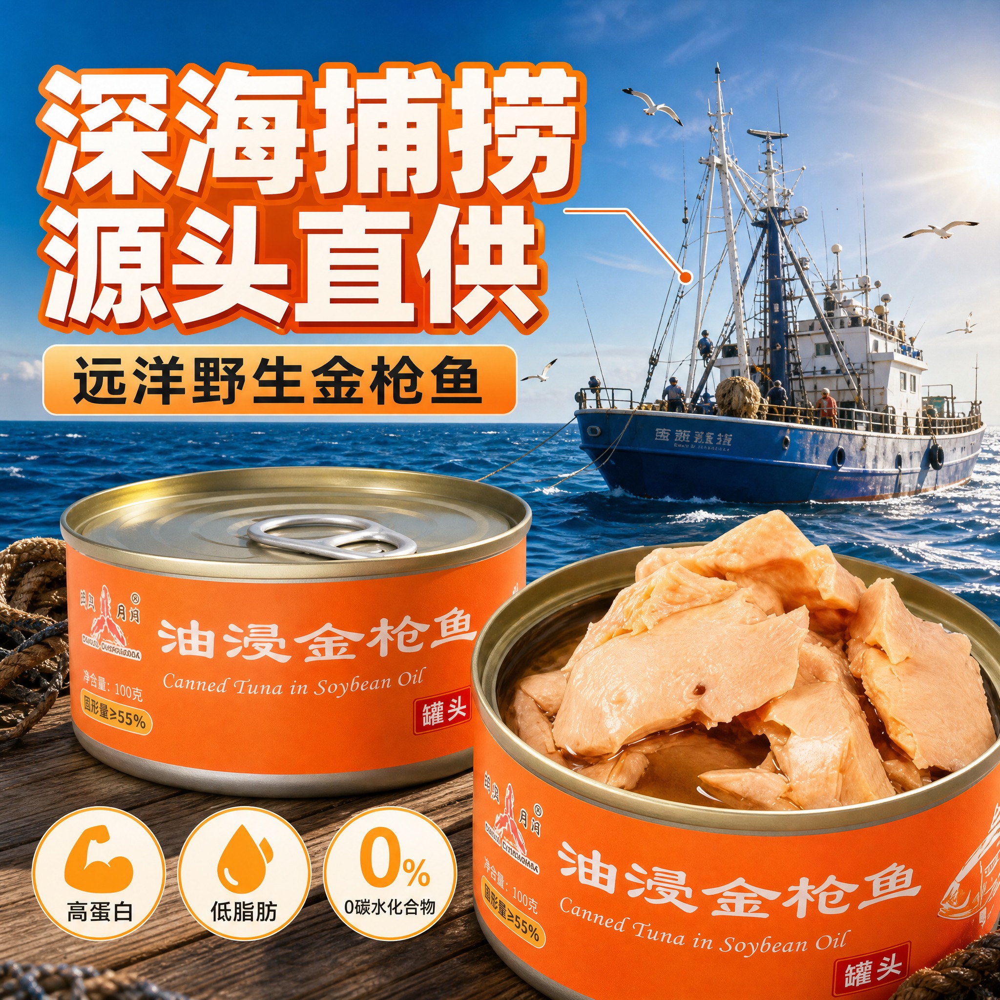 [主图-2] 深海捕捞 产地溯源 核心卖点信任背书 [统一基调… - 图片创意预览
