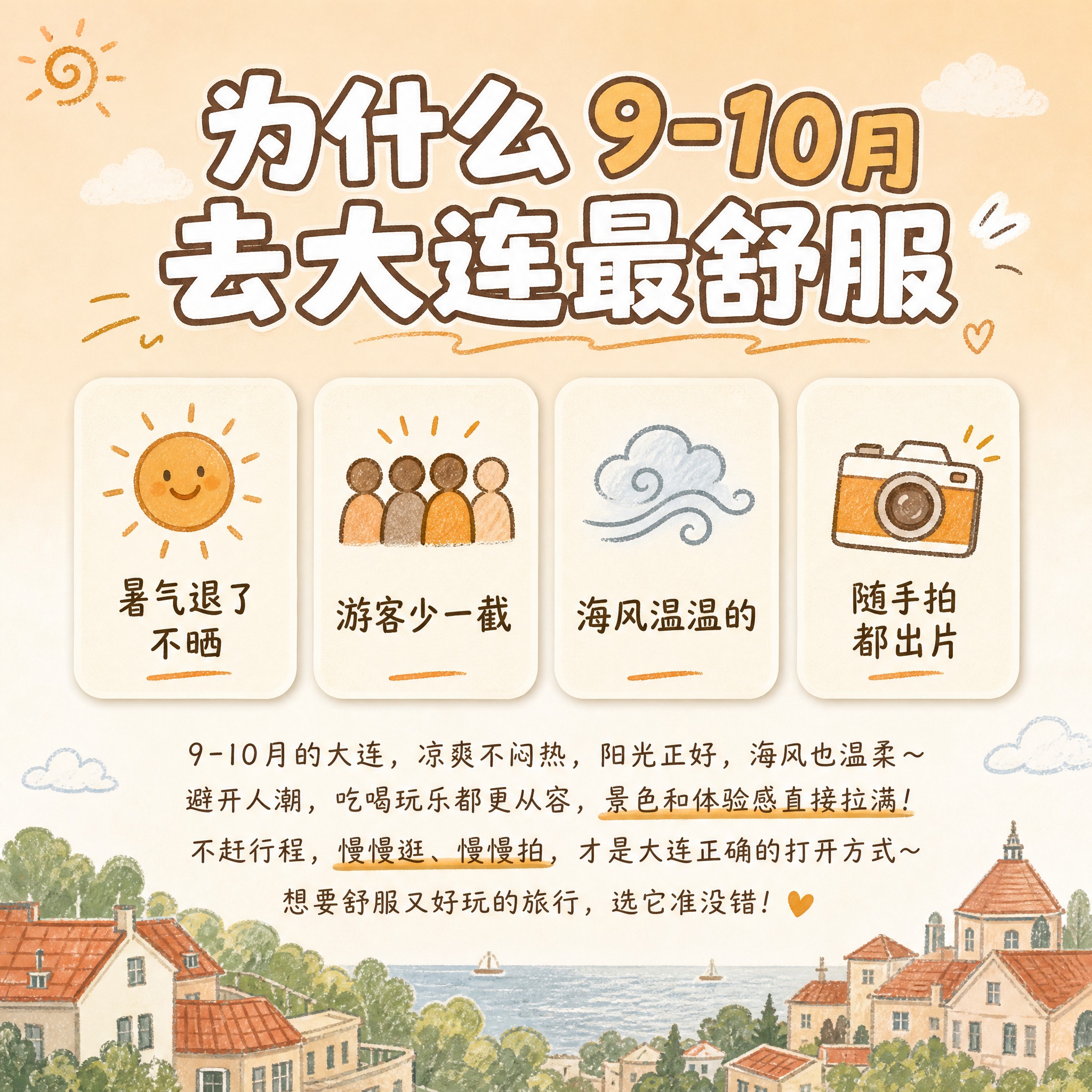 [主图-2] 大连旅游攻略第二张，主题：为什么9-10月去大连… - 图片创意预览