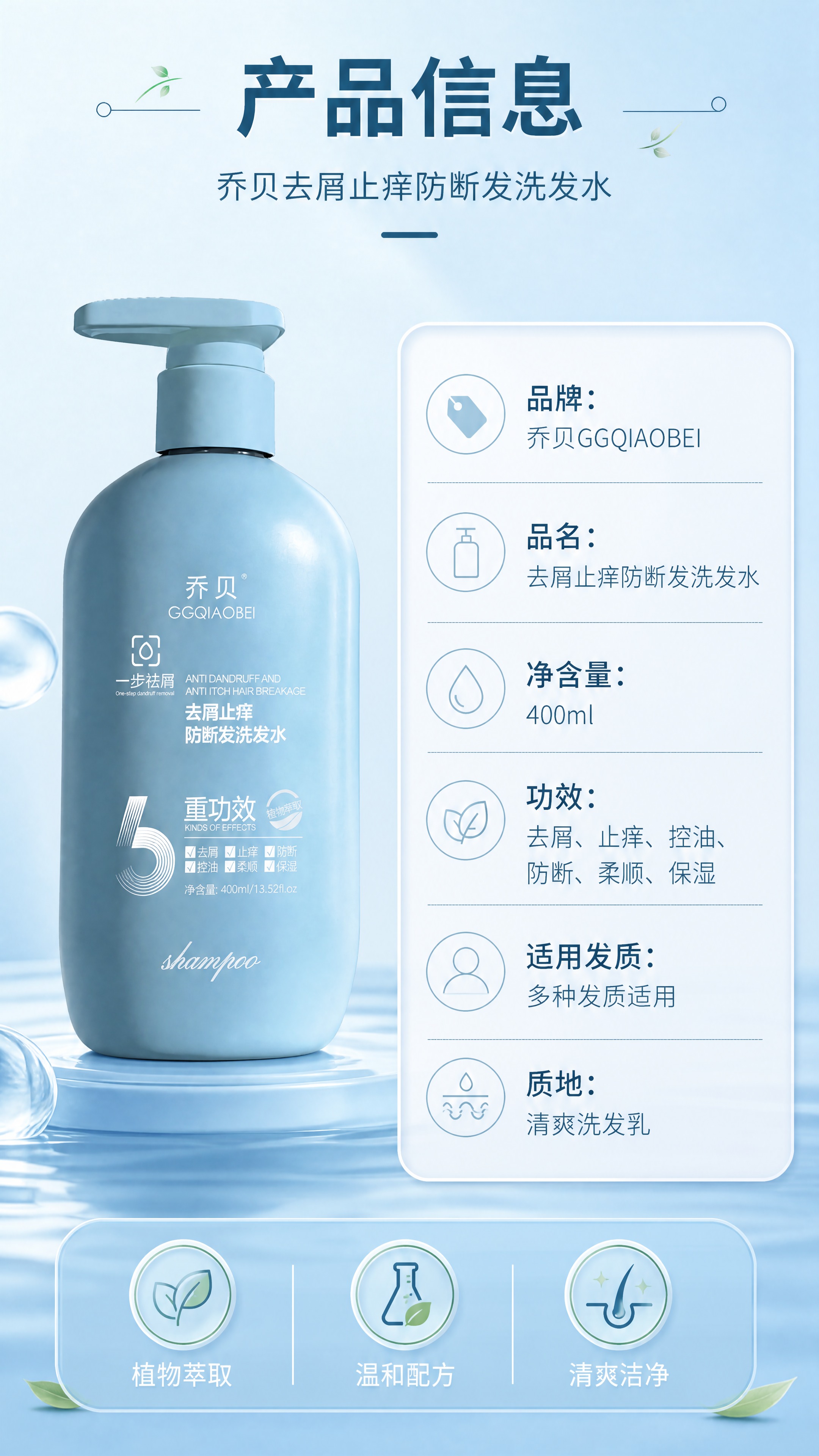 [商品] 使用【图1】乔贝GGQIAOBEI浅蓝色按压瓶洗发水… - 图片创意预览
