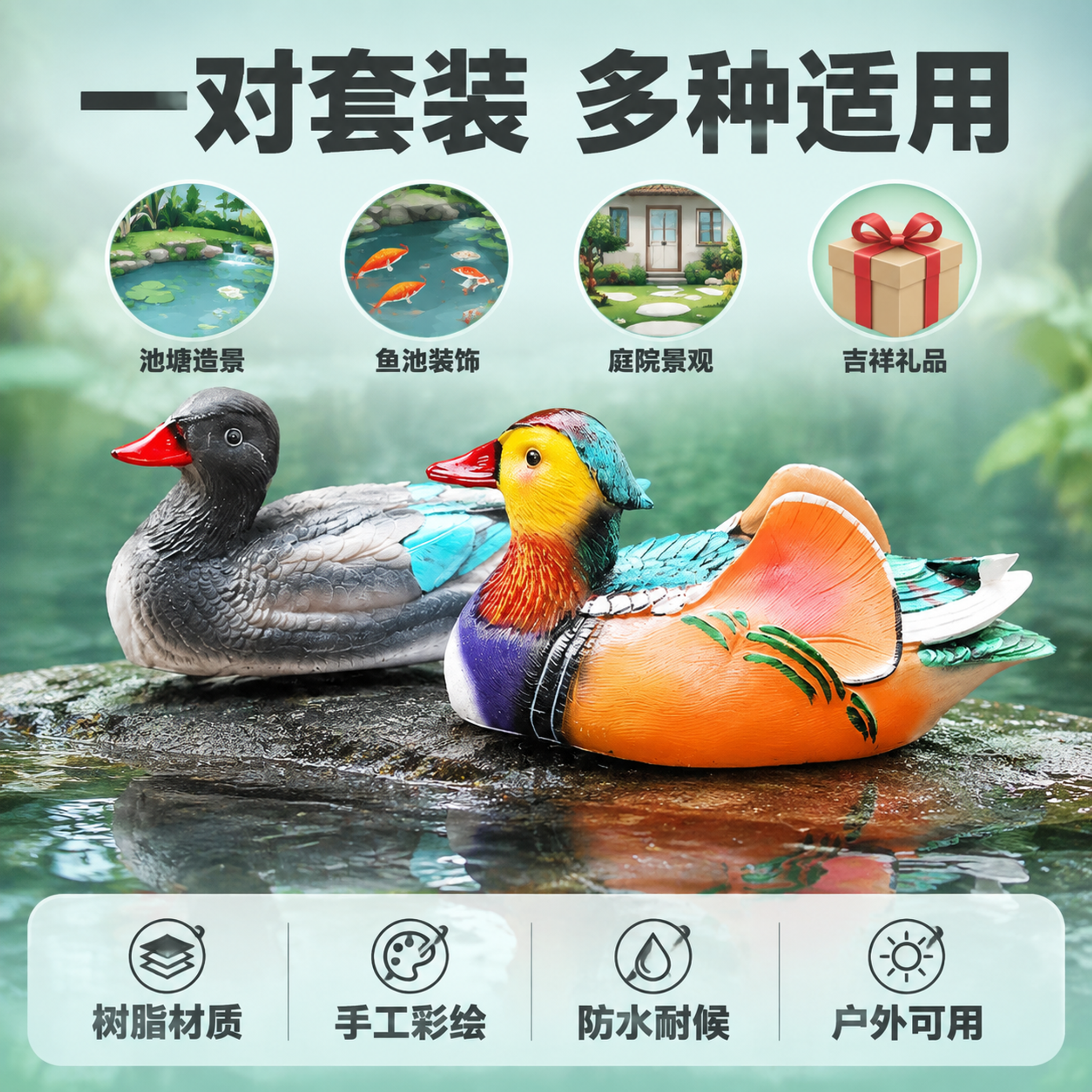 [主图-5] 一对套装规格展示与多场景适用汇总图 清晰展示产品… - 图片创意预览