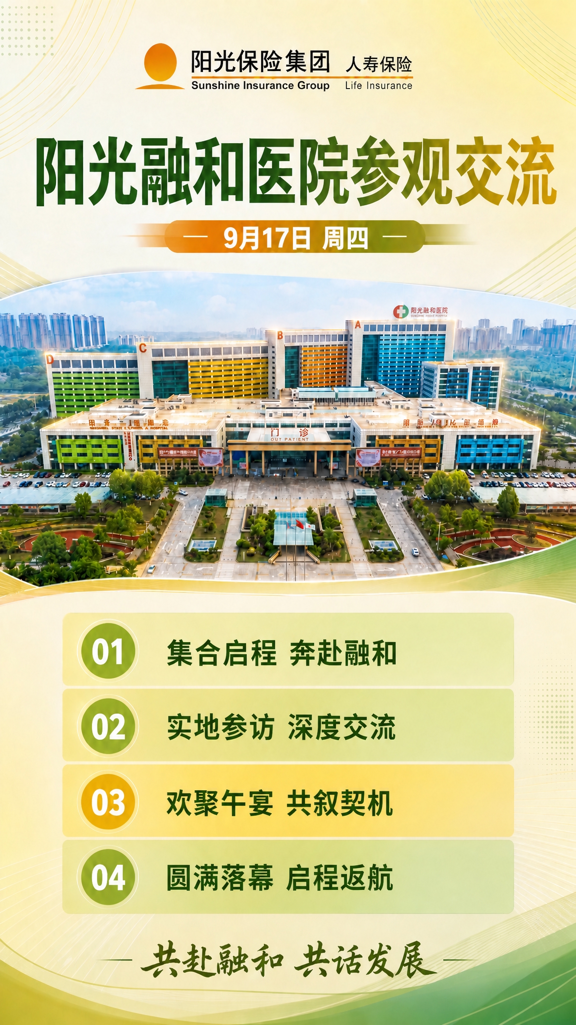 基于这张海报修改4个流程卡片中的文字内容，其他元素保持不变：第… - 图片创意预览