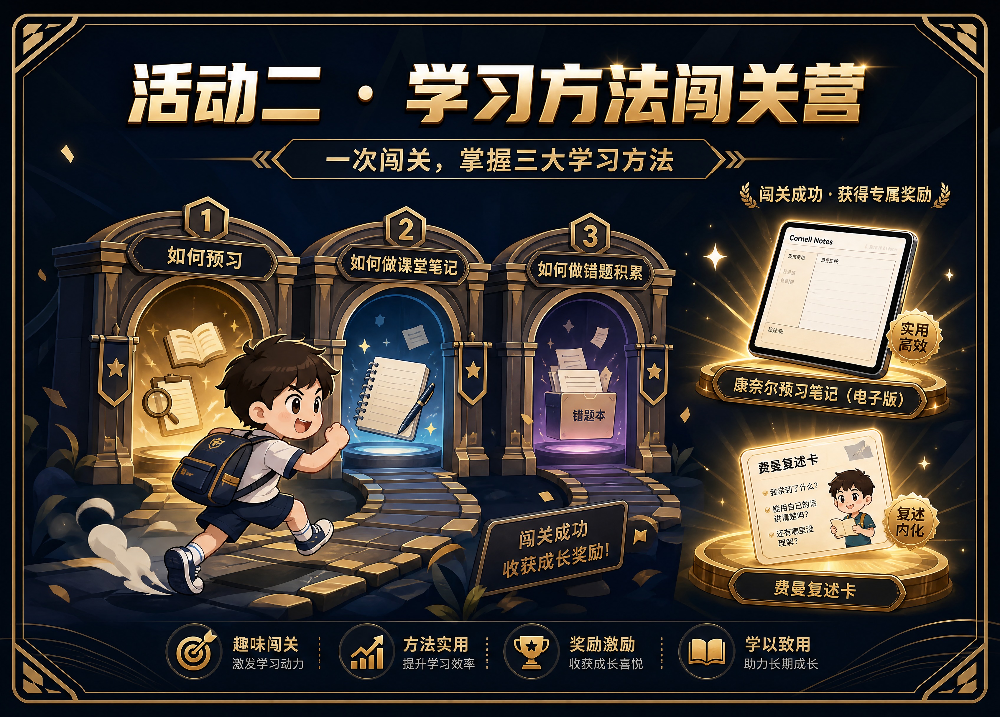 A4横版招商宣传手册内页，黑金高端商务风格，Q版卡通插画风格。… - 图片创意预览