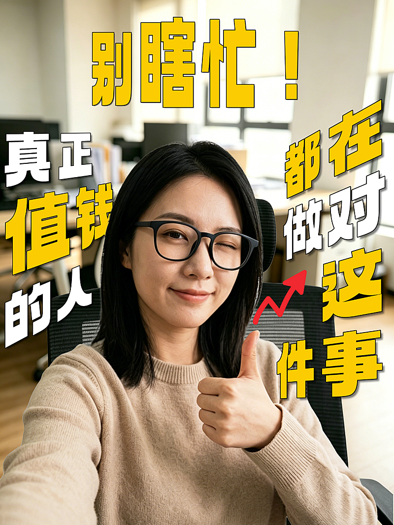 小红书大字风职场励志干货冲击感封面
