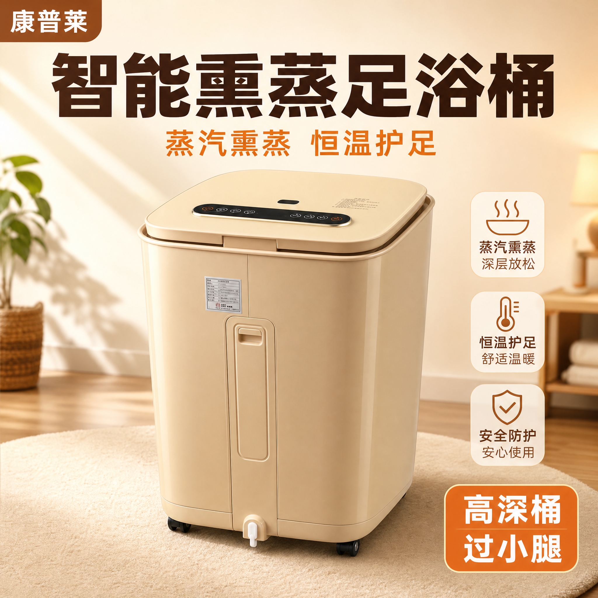 [主图-1] 康普莱智能藏熏足浴桶商品识别首图，突出产品完整外… - 图片创意预览