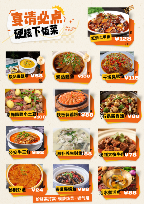 餐饮中餐快餐热门产品榜单必点促销竖版海报预览效果