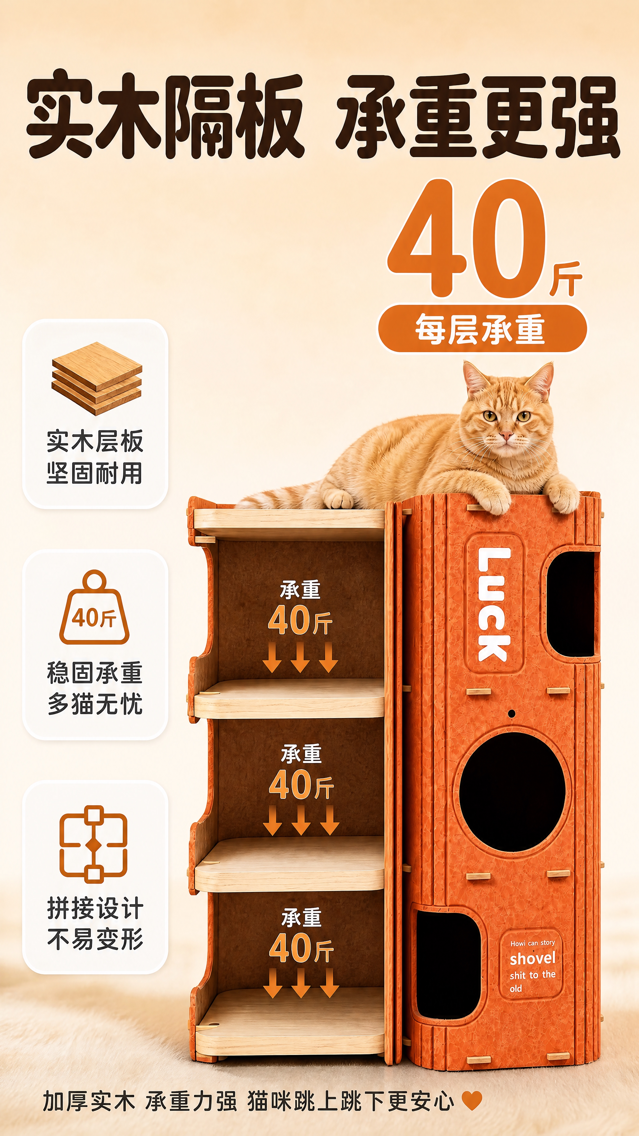 [商品] 使用【图6】橙色三层毛毡猫窝剖解结构展示；保留左侧剖… - 图片创意预览