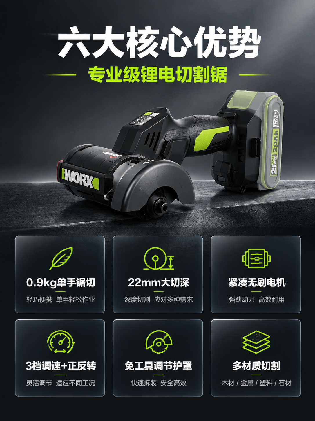 [详情图-2] 六大核心卖点图，主题：六大核心优势 专业级切割… - 图片创意预览