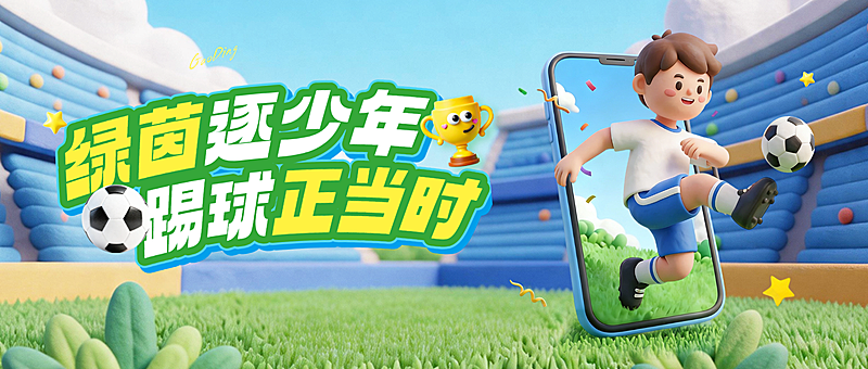 体育运动童趣卡通微信公众号首图