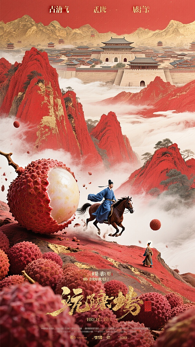 东方美学岩彩金铂元素荔枝海边设计