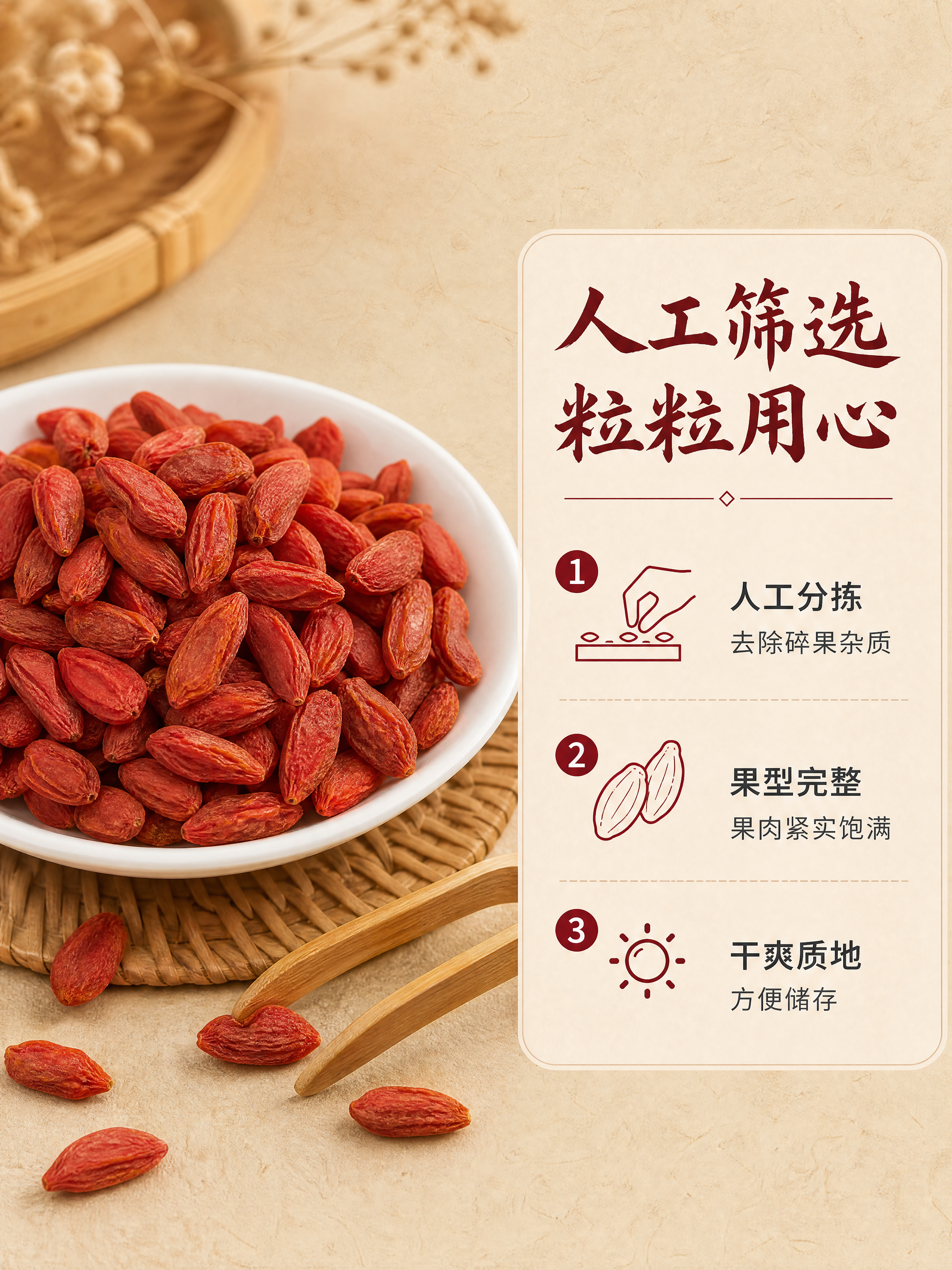 [商品] 使用【图2】白碗装红枸杞；保留枸杞的自然暗红色、干果… - 图片创意预览