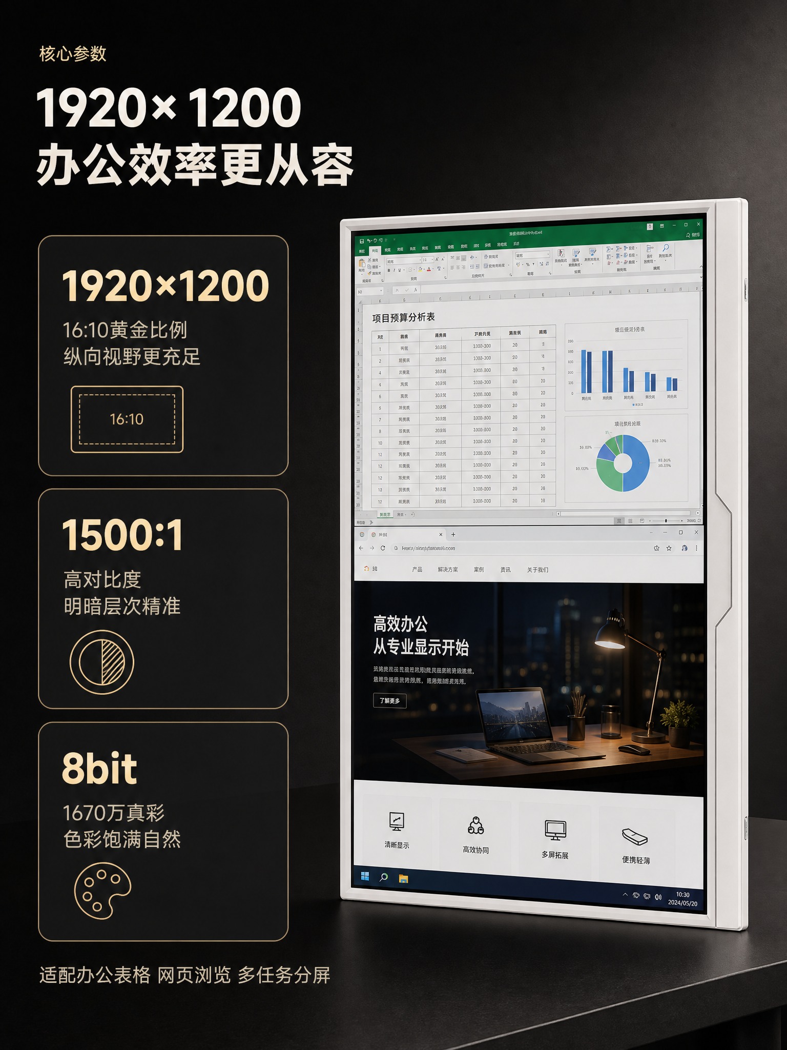[商品] 使用【图8】正面正视图白色便携显示屏；保留素白机身、… - 图片创意预览