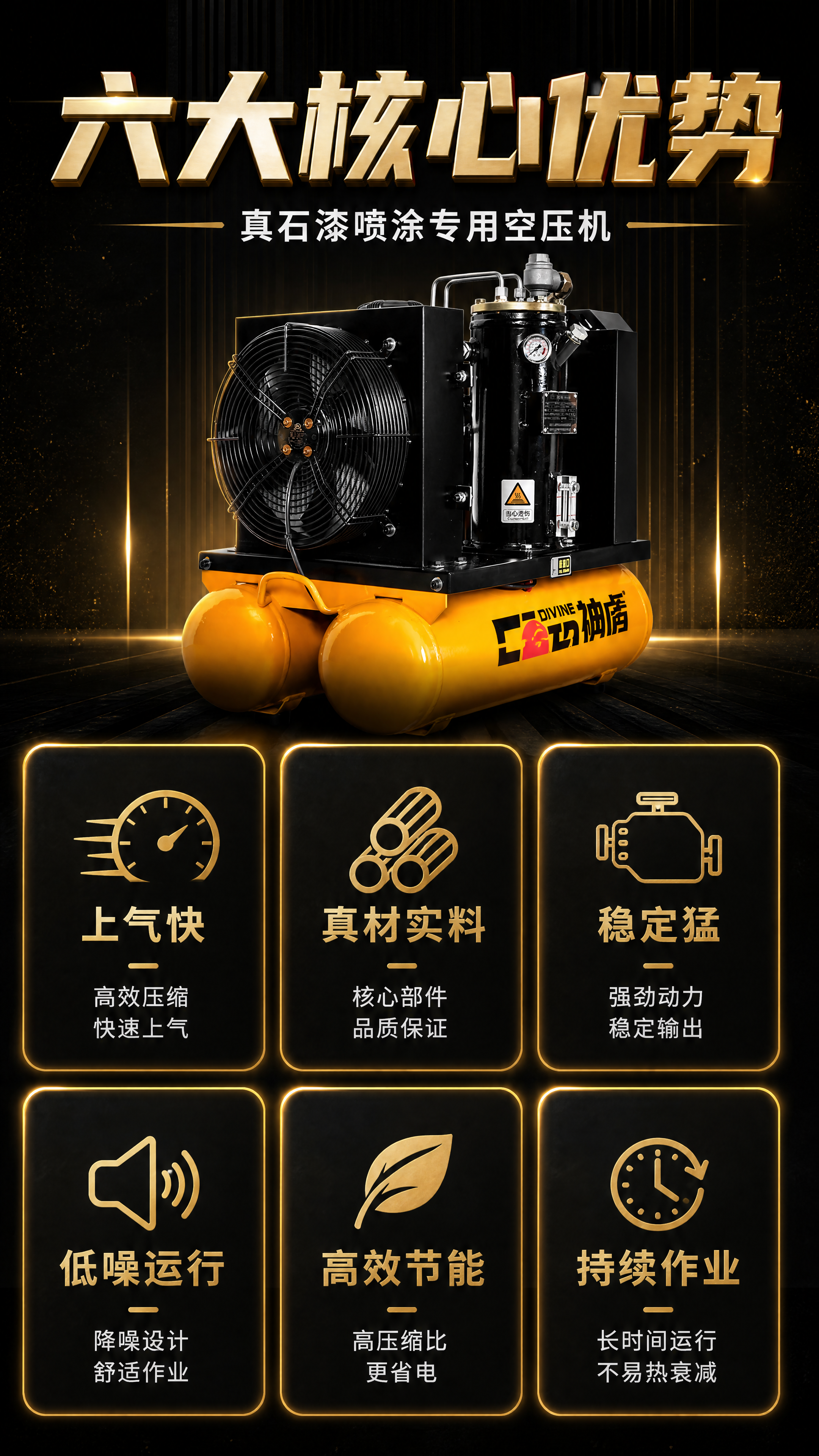 [商品] 使用【图1】黄黑配色空压机产品图；保留产品全部结构、… - 图片创意预览