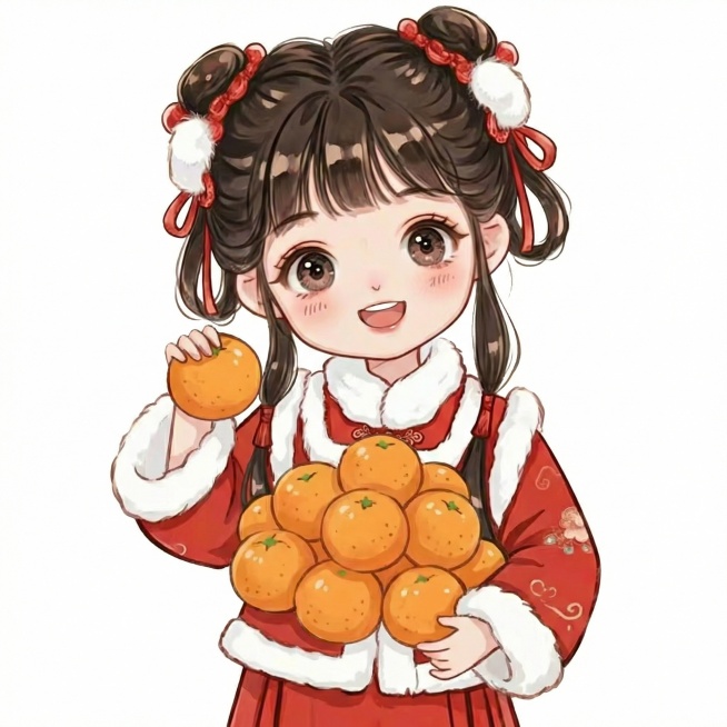 将参考图上的女孩换成双手环抱沃柑，高清图，白底。预览效果