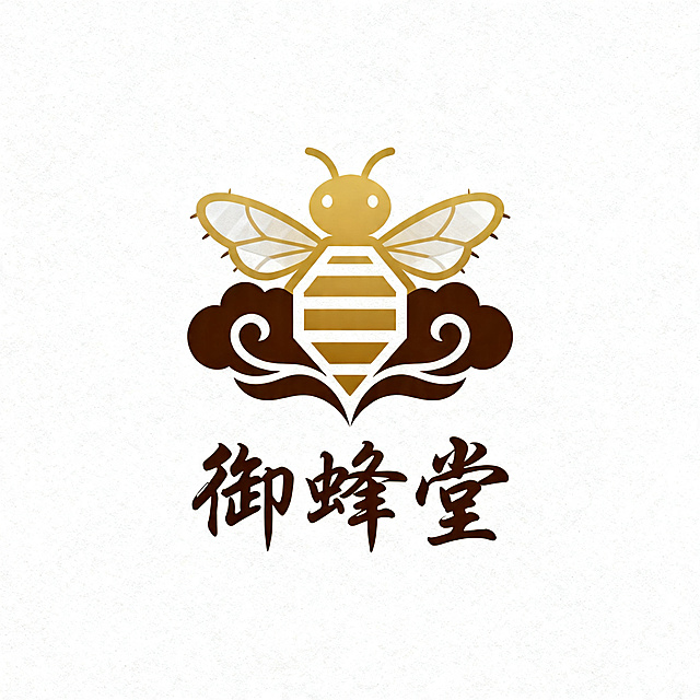 设计一个名为"御蜂堂"的蜂产品行业商标logo，整体风格简约大气，融合蜜蜂和中式传统元素，辨识度高，适合商业使用