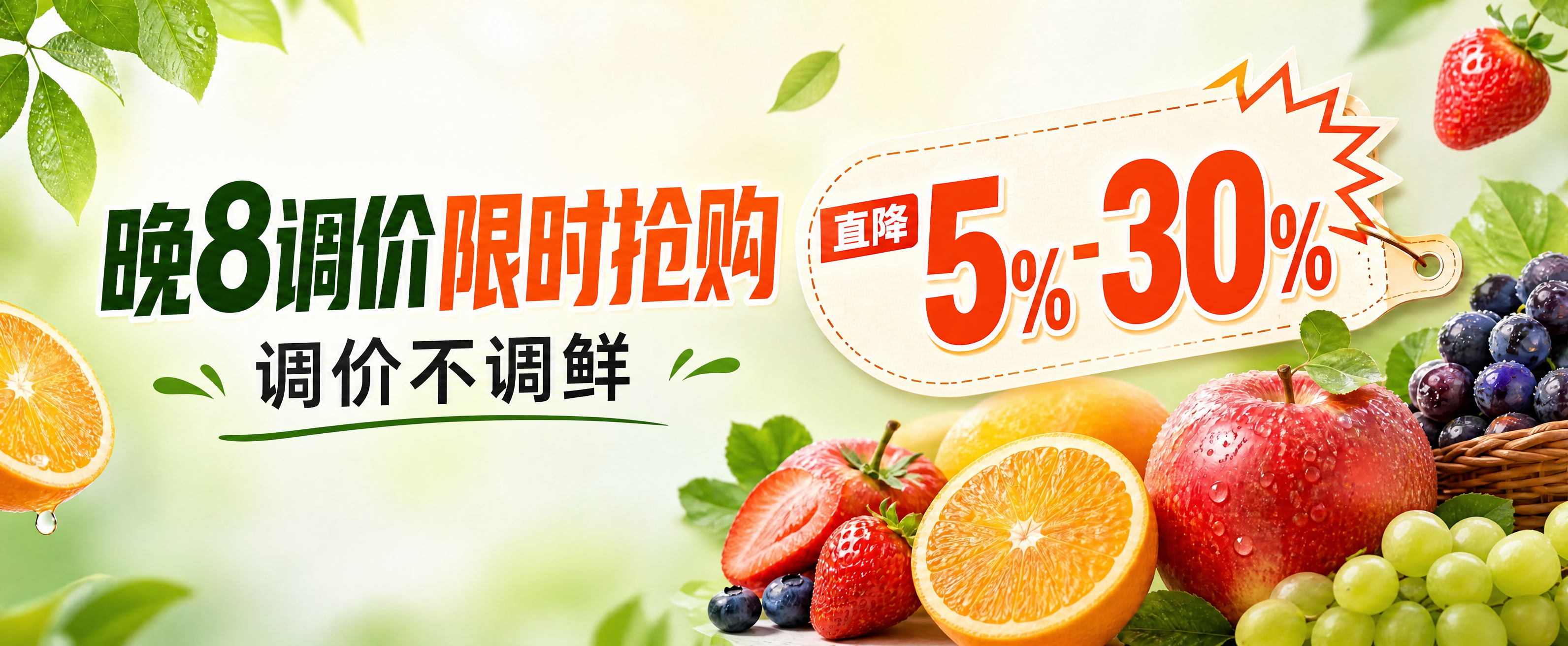 基于这张水果促销横幅海报，只保留用户指定的文字内容，删除所有其… - 图片创意预览