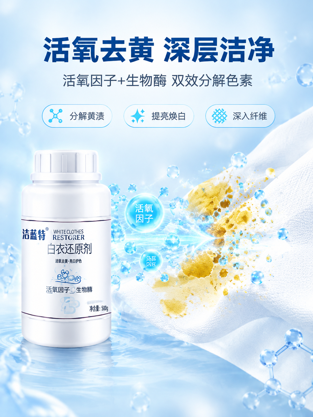 [详情页-3] 功效原理页，活氧去污因子分解色素机理可视化。… - 图片创意预览