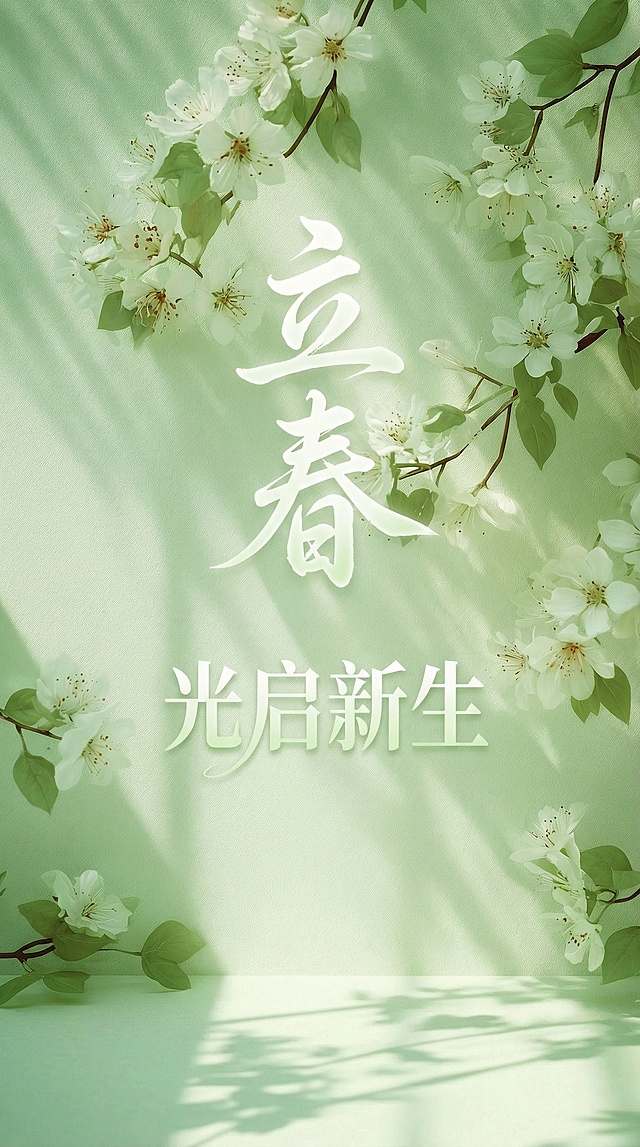 设计一款以立春，光启新生主题海报