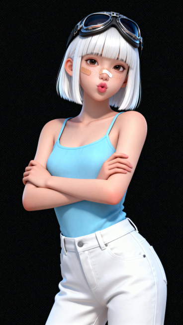 生成3D潮酷少女形象预览效果