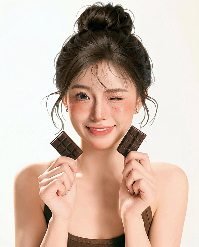 将图1的刘海替换为图2的空气感碎刘海，背景设为白色